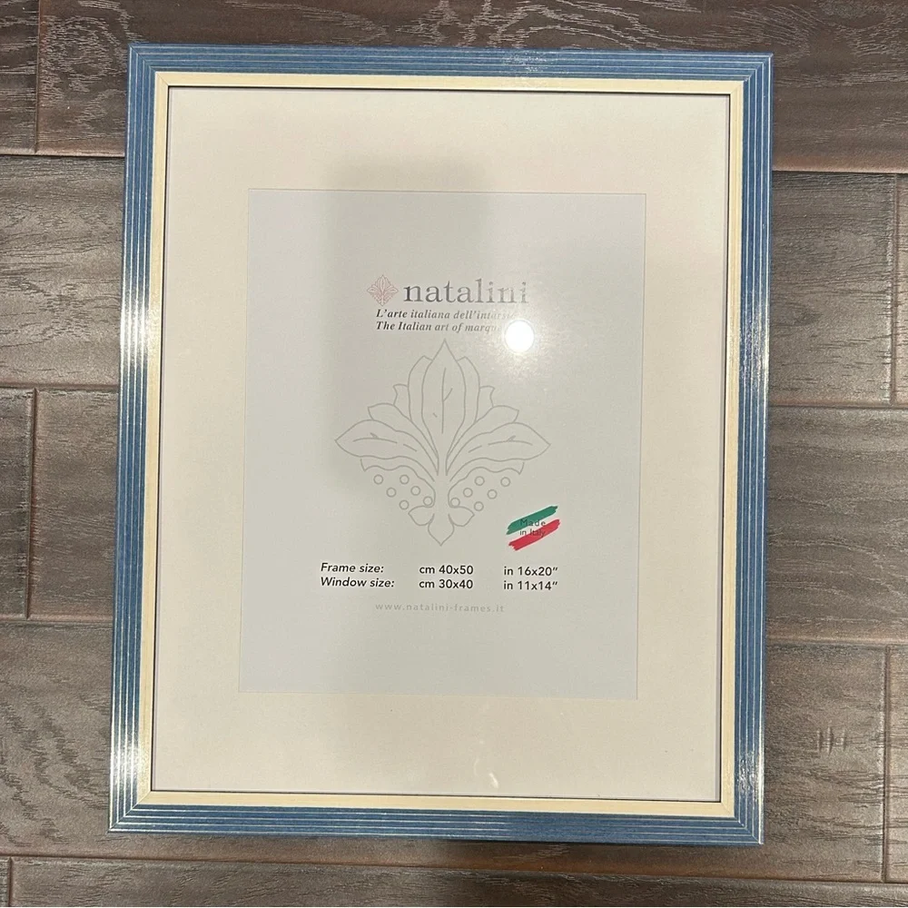 Natalini NWT Made in Italy Milla Blue Wall Frame, 16x20”